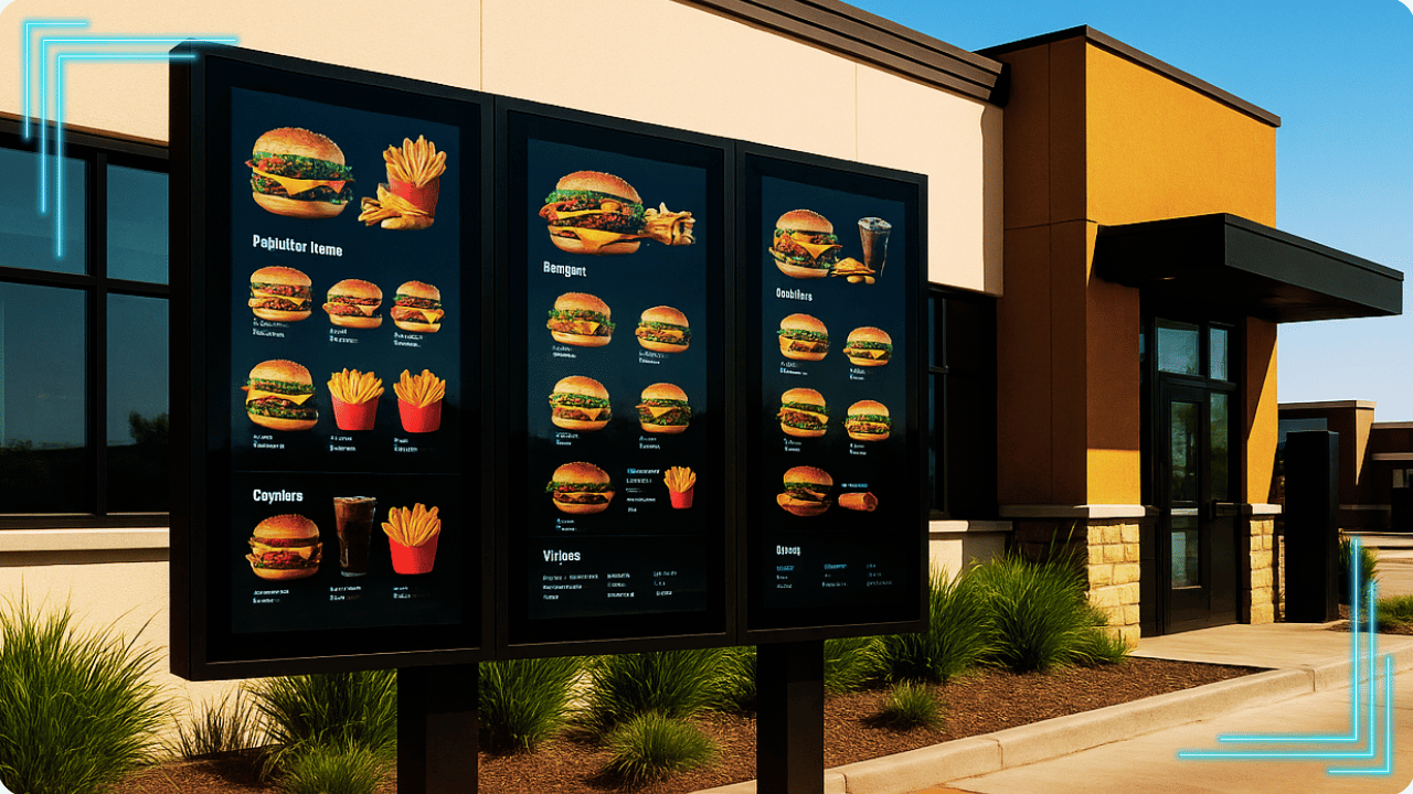 Weatherproof Digital Menu Board for Restaurants